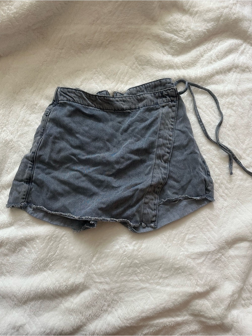 Women's Washed Charcoal Wrap Shorts